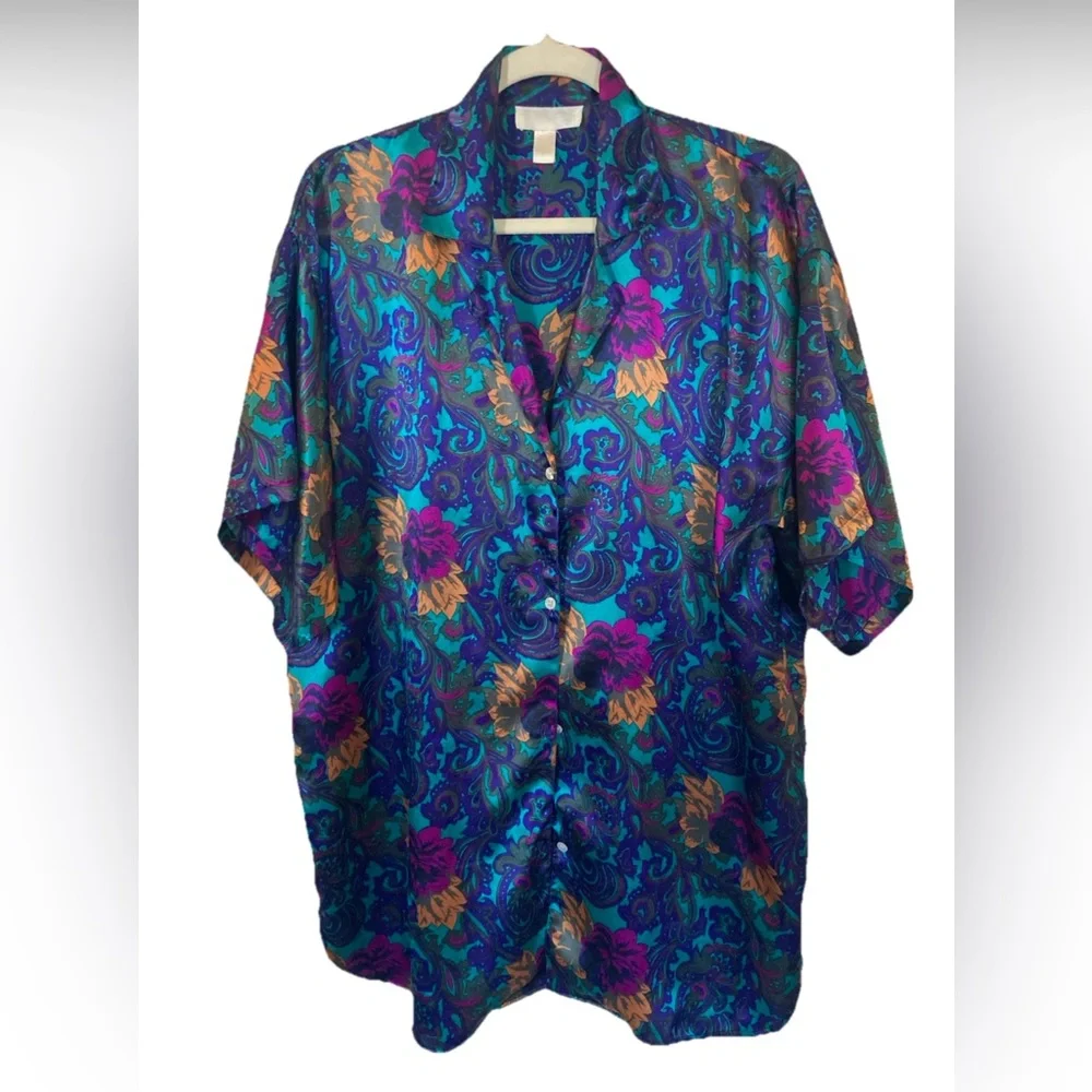 Vintage satin oversized sleep shirt size M/L